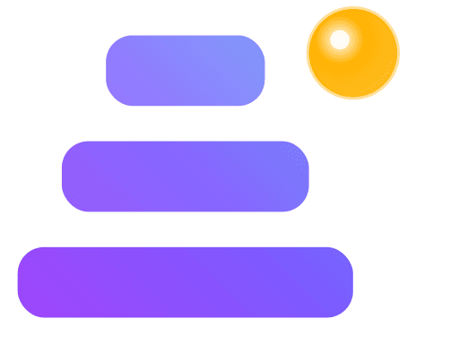 BuildAria purple tiered logo with gold dot
